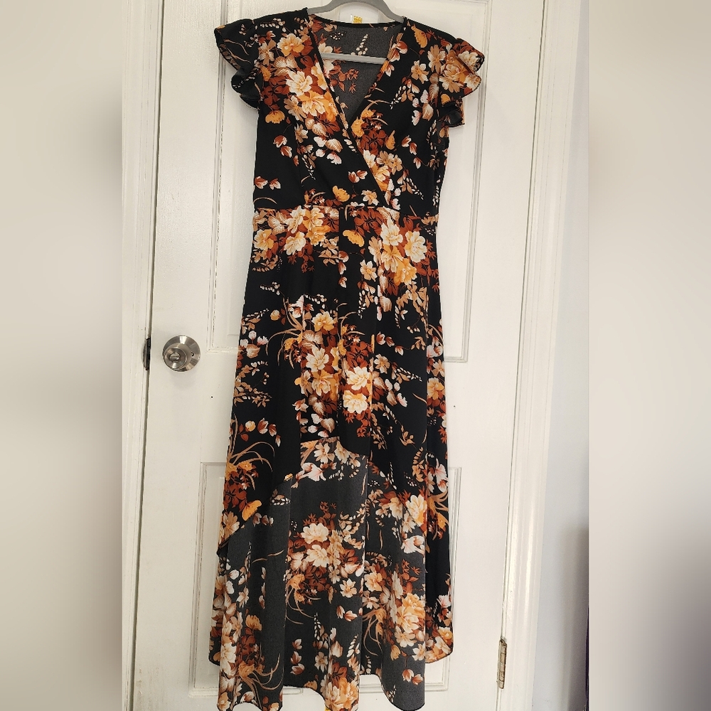 Floral Black Maxi Dress